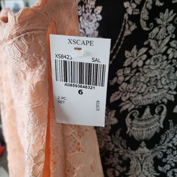 Embellished Lace Two-Piece Mermaid Gown - Picture 5 of 9